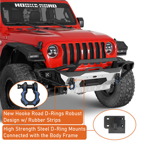 Load image into Gallery viewer, Hooke Road Jeep Wrangler Aluminum Front Bumper for 2018-2024 JL &amp; 2020-2024 GLadiator JT b3067s 8
