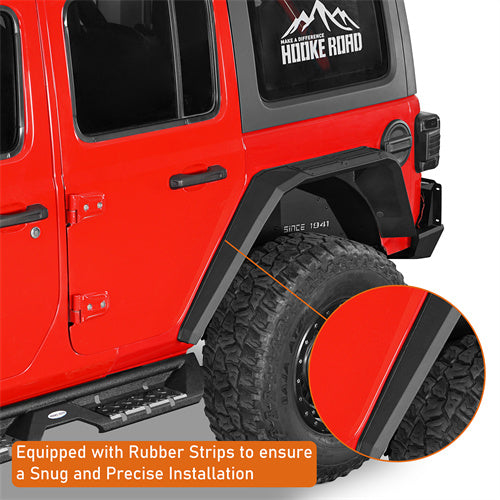 Hooke Road Jeep Wrangler JL Aluminum Rear Fender Flares for 2018-2024 Jeep Wrangler JL b3077s 8