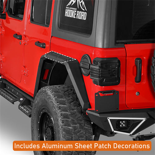 Load image into Gallery viewer, Hooke Road Jeep Wrangler JL Aluminum Rear Fender Flares for 2018-2024 Jeep Wrangler JL b3077s 9
