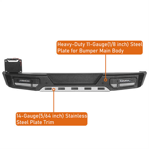 2018-2024 Jeep Wrangler JL Rear Bumper Aftermarket Bumper 4x4 Parts - Hooke Road b3066 12