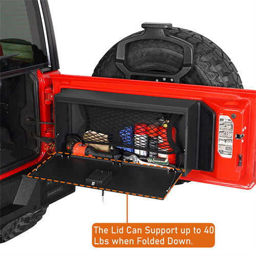 Hooke Road 2018-2024 Jeep Wrangler JL  Tailgate Storage Lock Box mmr30032 10