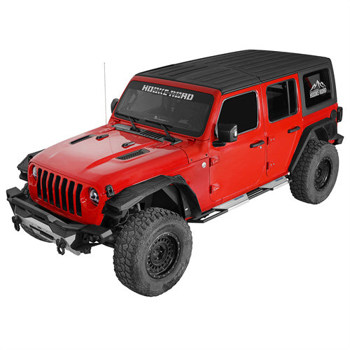 Hooke Road Jeep Wrangler Side Steps Step Bars Running Boards for 2018-2025 Jeep JL 4-Door b3084s 3