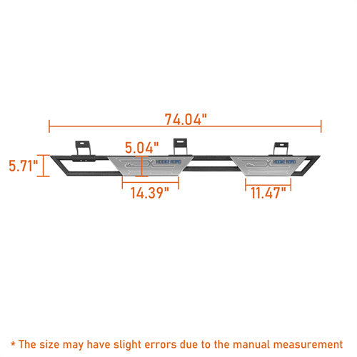 Load image into Gallery viewer, Hooke Road Jeep Wrangler Side Steps Step Bars Running Boards for 2018-2025 Jeep JL 4-Door b3084s 6
