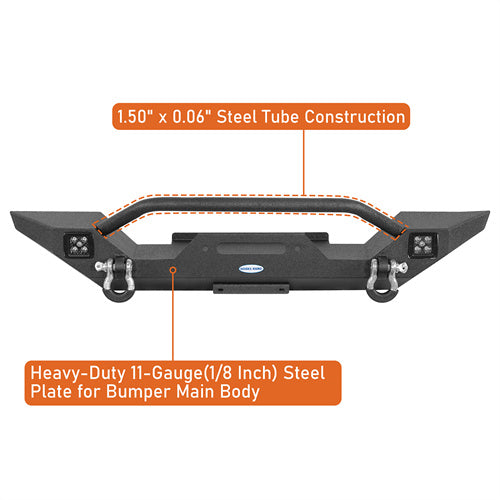 Load image into Gallery viewer, Hooke Road Jeep YJ Front Bumper with Winch Plate for 1987-1995 Jeep Wrangler YJ b1061s 10
