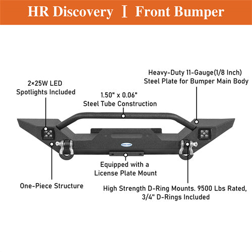 Load image into Gallery viewer, Hooke Road Jeep YJ Front Bumper with Winch Plate for 1987-1995 Jeep Wrangler YJ b1061s 11
