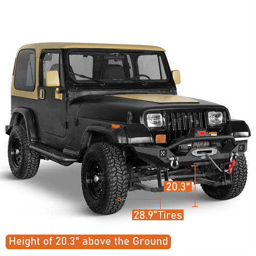 Hooke Road Jeep YJ Front Bumper with Winch Plate for 1987-1995 Jeep Wrangler YJ b1061s 12