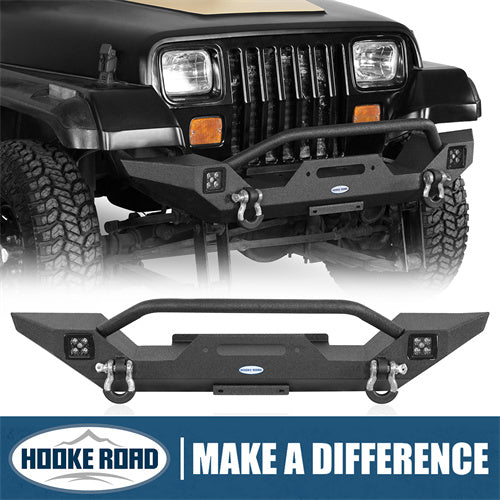 Hooke Road Jeep YJ Front Bumper with Winch Plate for 1987-1995 Jeep Wrangler YJ b1061s 13