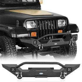 Hooke Road Jeep YJ Front Bumper with Winch Plate for 1987-1995 Jeep Wrangler YJ b1061s 1