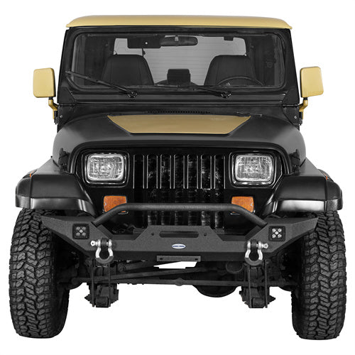 Hooke Road Jeep YJ Front Bumper with Winch Plate for 1987-1995 Jeep Wrangler YJ b1061s 2