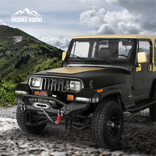 Load image into Gallery viewer, Hooke Road Jeep YJ Front Bumper with Winch Plate for 1987-1995 Jeep Wrangler YJ b1061s 4
