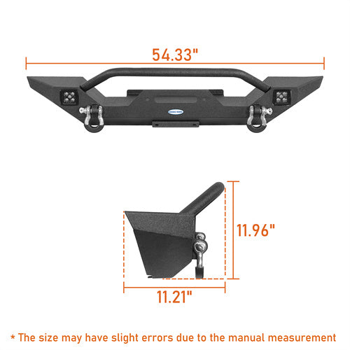 Load image into Gallery viewer, Hooke Road Jeep YJ Front Bumper with Winch Plate for 1987-1995 Jeep Wrangler YJ b1061s 7
