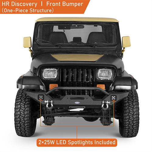 Hooke Road Jeep YJ Front Bumper with Winch Plate for 1987-1995 Jeep Wrangler YJ b1061s 8