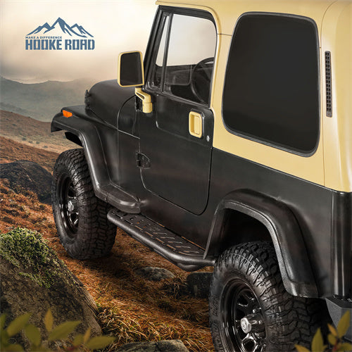 Load image into Gallery viewer, Hooke Road Jeep YJ Running Boards Nerf Side Step Bars for 1987-1995 Jeep Wrangler YJ b1065s 4
