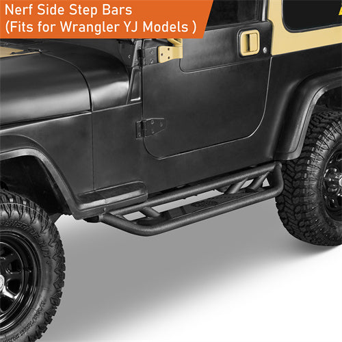 Load image into Gallery viewer, Hooke Road Jeep YJ Tubular Side Step Bars for 1987-1995 Jeep Wrangler YJ b1064s 10
