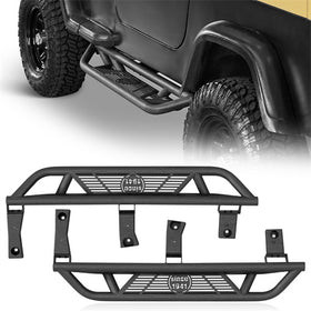 Hooke Road Jeep YJ Tubular Side Step Bars for 1987-1995 Jeep Wrangler YJ b1064s 1