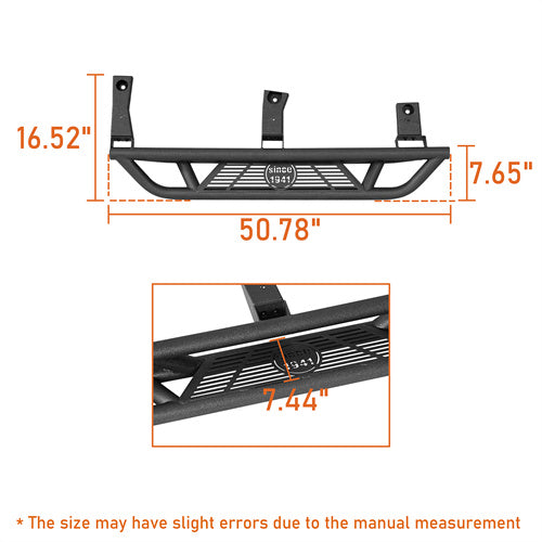 Hooke Road Jeep YJ Tubular Side Step Bars for 1987-1995 Jeep Wrangler YJ b1064s 6