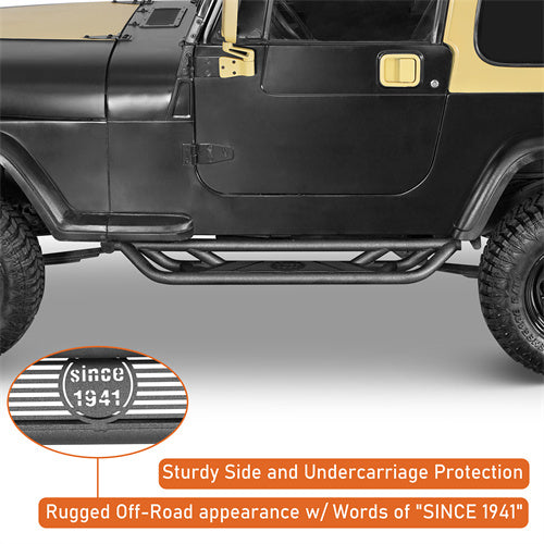 Load image into Gallery viewer, Hooke Road Jeep YJ Tubular Side Step Bars for 1987-1995 Jeep Wrangler YJ b1064s 7
