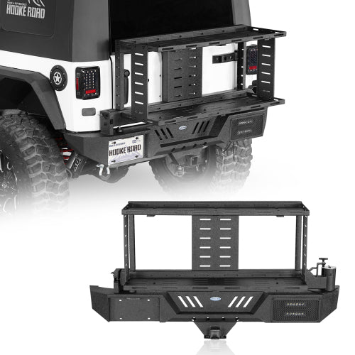 Load image into Gallery viewer, Hooke Road KarooCargo Rear Bumper w/ Double Cargo Carrier System for 2007-2018 Jeep Wrangler JK b2101s  1
