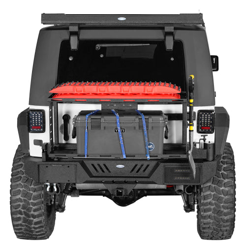 Load image into Gallery viewer, Hooke Road KarooCargo Rear Bumper w/ Double Cargo Carrier System for 2007-2018 Jeep Wrangler JK b2101s  2
