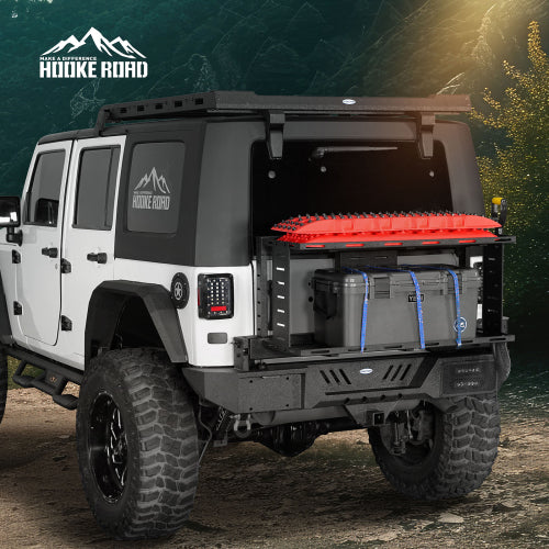 Load image into Gallery viewer, Hooke Road KarooCargo Rear Bumper w/ Double Cargo Carrier System for 2007-2018 Jeep Wrangler JK b2101s  5
