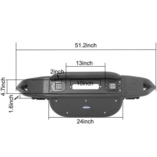 HookeRoad Lotus Tubular Front Bumper & Rear Bumper Combo for 2007-2018 Jeep Wrangler JK JKU Hooke Road HE.2032+HE.2030 18