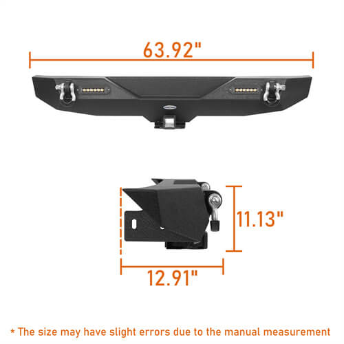 HookeRoad Lotus Tubular Front Bumper & Rear Bumper Combo for 2007-2018 Jeep Wrangler JK JKU Hooke Road HE.2032+HE.2030 19