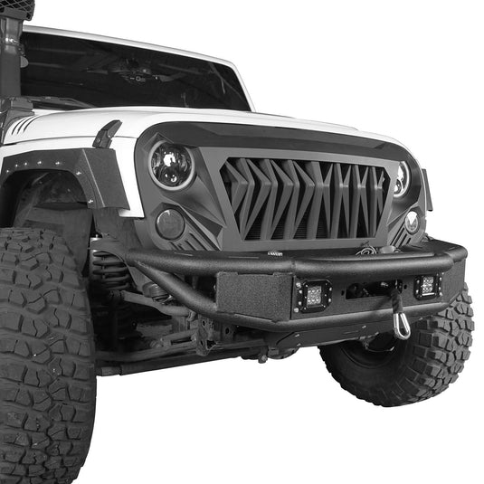 HookeRoad Lotus Tubular Front Bumper & Rear Bumper Combo for 2007-2018 Jeep Wrangler JK JKU Hooke Road HE.2032+HE.2030 6