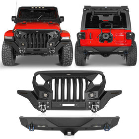 Hooke Road Jeep JL Mad Max Front Bumper & Rear Bumper Combo(18-24 Jeep Wrangler JL)