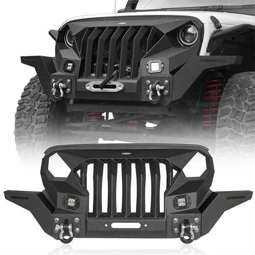 Load image into Gallery viewer, Hooke Road Mad Max Grill+Bumper with Winch Plate for 2007-2018 Jeep Wrangler JK b2038abs 1
