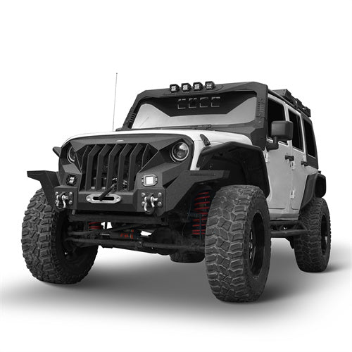 Hooke Road Mad Max Grill+Bumper with Winch Plate for 2007-2018 Jeep Wrangler JK b2038abs 2