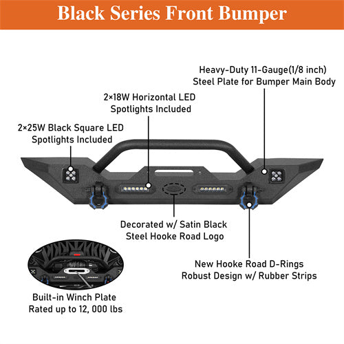 Load image into Gallery viewer, HookeRoad Jeep JT Front Bumper Mid Width Bumper for 2020-2023Jeep Gladiator b3018bs 10
