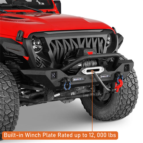 HookeRoad Jeep JT Front Bumper Mid Width Bumper for 2020-2023Jeep Gladiator b3018bs 13