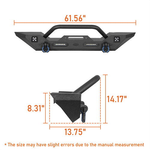 Load image into Gallery viewer, HookeRoad Jeep JT Front Bumper Mid Width Bumper for 2020-2023Jeep Gladiator b3018bs 7
