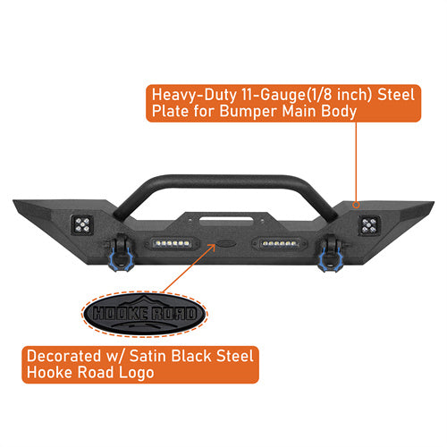 Load image into Gallery viewer, HookeRoad Jeep JT Front Bumper Mid Width Bumper for 2020-2023Jeep Gladiator b3018bs 8
