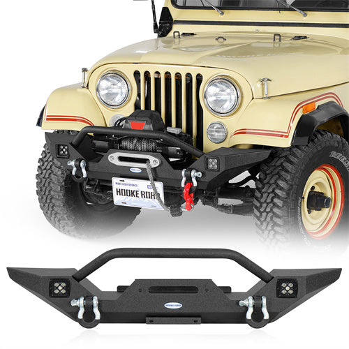 Load image into Gallery viewer, Hooke Road Mid Width Front Bumper w/ Winch Plate for 1976-1986 Jeep CJ-5 CJ-7 CJ-8 Scrambler b1081s 1
