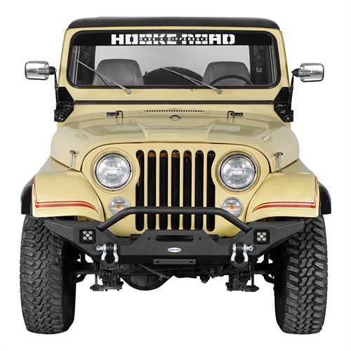 Load image into Gallery viewer, Hooke Road Mid Width Front Bumper w/ Winch Plate for 1976-1986 Jeep CJ-5 CJ-7 CJ-8 Scrambler b1081s 2
