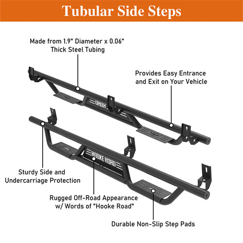 Hooke Road  Nerf Side Step Bars for 2015-2024 Chevy Colorado & GMC Canyon Crew Cab b9103s 11