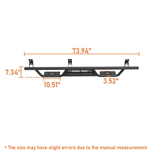 Hooke Road  Nerf Side Step Bars for 2015-2024 Chevy Colorado & GMC Canyon Crew Cab b9103s 14