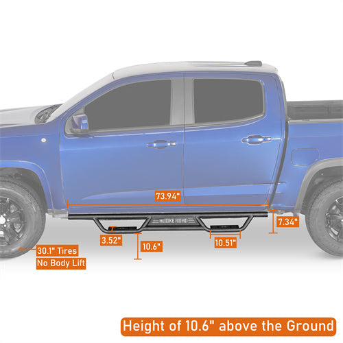 Hooke Road  Nerf Side Step Bars for 2015-2024 Chevy Colorado & GMC Canyon Crew Cab b9103s 5