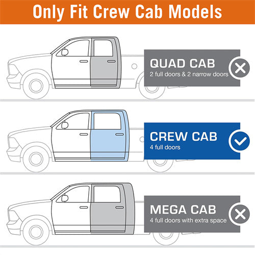 Load image into Gallery viewer, Hooke Road Nerf Side Step Bars for Ram 1500 &amp; Ram 1500 Classic &amp; Ram 2500/3500 Crew Cab b6028 12
