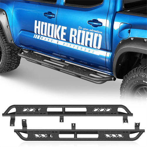 Load image into Gallery viewer, Hooke Road Nerf Side Step Bars Rock Sliders for 2005-2023 Toyota Tacoma Double Cab b4218s 1
