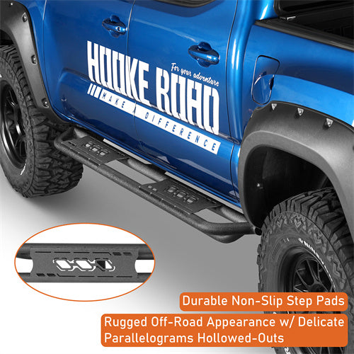 Load image into Gallery viewer, Hooke Road Nerf Side Step Bars Rock Sliders for 2005-2023 Toyota Tacoma Double Cab b4218s 8
