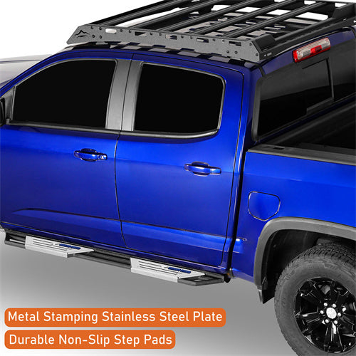 Hooke Road Nerf Side Steps Bars for 2015-2024 Chevy Colorado & GMC Canyon Crew Cab b9104s 11