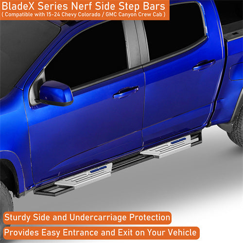 Hooke Road Nerf Side Steps Bars for 2015-2024 Chevy Colorado & GMC Canyon Crew Cab b9104s 12