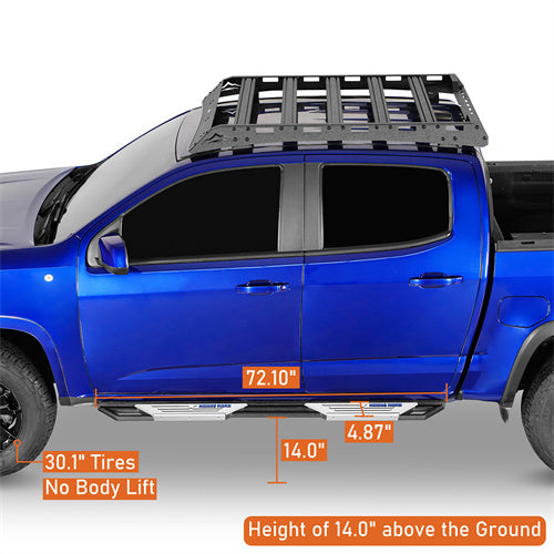 Hooke Road Nerf Side Steps Bars for 2015-2024 Chevy Colorado & GMC Canyon Crew Cab b9104s 13