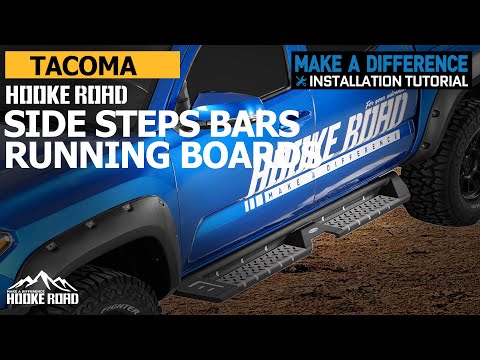 Load and play video in Gallery viewer, Tacoma Side Steps Bars Running Boards (05-23 Toyota Tacoma Double Cab) - Hooke Road
