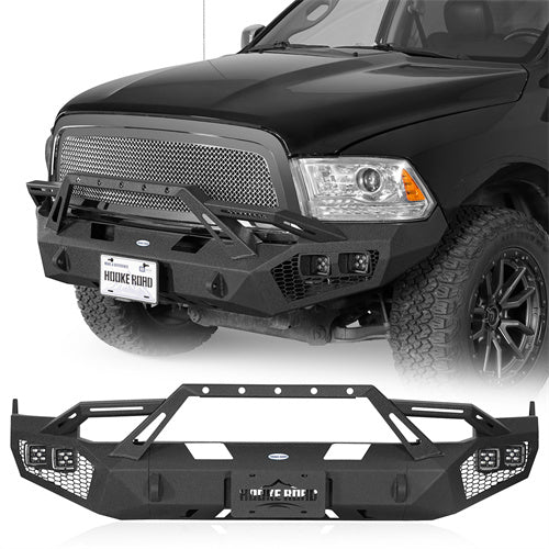 Load image into Gallery viewer, Hooke Road Ram 1500 Front Bumper with Winch Plate &amp; 4 × LED Lights for 2009-2012 Ram 1500 b6203 1
