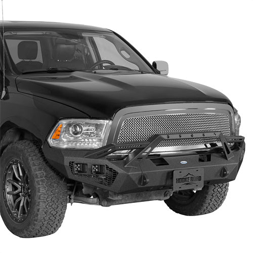 Load image into Gallery viewer, Hooke Road Ram 1500 Front Bumper with Winch Plate &amp; 4 × LED Lights for 2009-2012 Ram 1500 b6203 3
