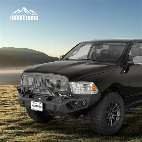 Load image into Gallery viewer, Hooke Road Ram 1500 Front Bumper with Winch Plate &amp; 4 × LED Lights for 2009-2012 Ram 1500 b6203 5
