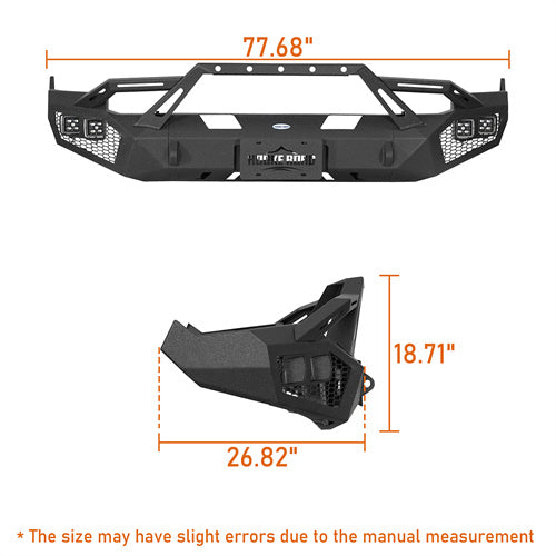 Load image into Gallery viewer, Hooke Road Ram 1500 Front Bumper with Winch Plate &amp; 4 × LED Lights for 2009-2012 Ram 1500 b6203 6
